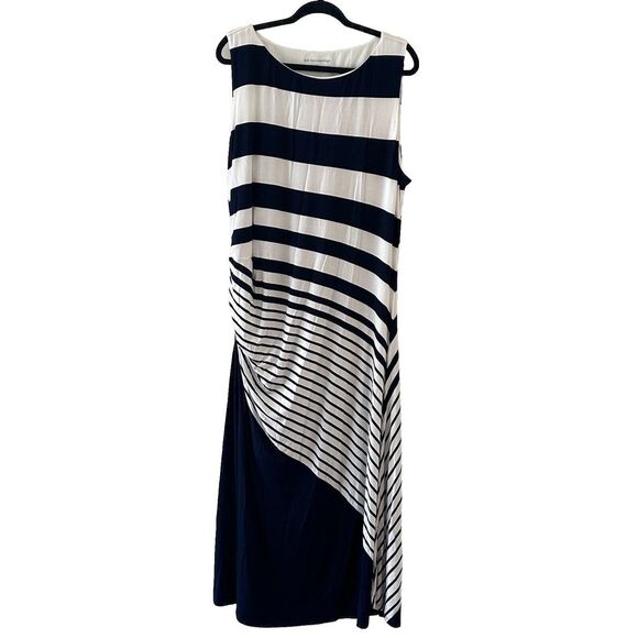 NWT Soft Surroundings‎ Blue White Striped Vela Infinity Maxi Dress Stretch Sz 2X - Picture 2 of 15